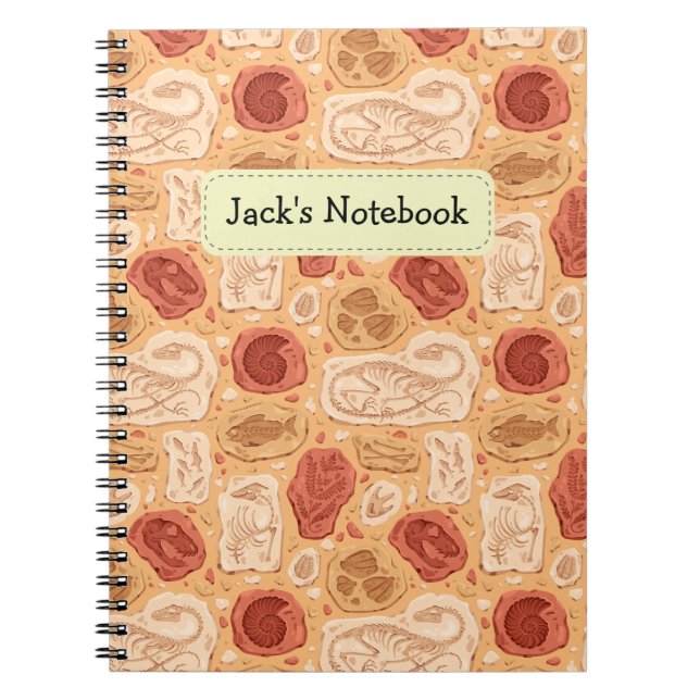 Individuelle Name Dinosaur Fossilien Notebook Notizblock (Vorderseite)