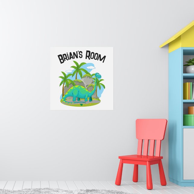 Individuelle Name Dinosaurier Zimmerdekor Kids Wal Poster (Kinderzimmer 1)