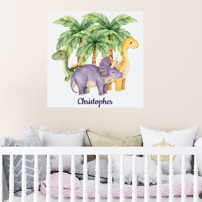 Individuelle Name Dinosaurs Palme Trees Poster (Von Creator hochgeladen)