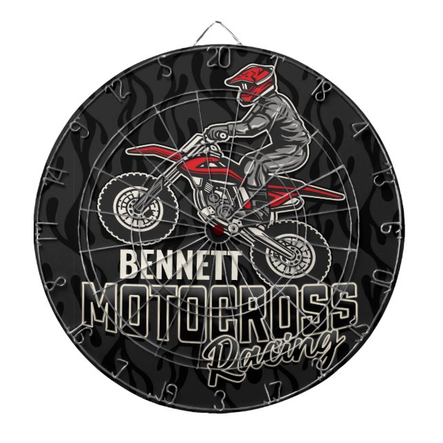 Individuelle Name Dirt Bike Rider Dartscheibe (vorne)