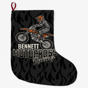 Individuelle Name Dirt Bike Rider Großer Weihnachtsstrumpf