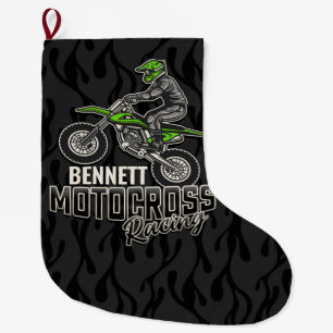 Individuelle Name Dirt Bike Rider Großer Weihnachtsstrumpf