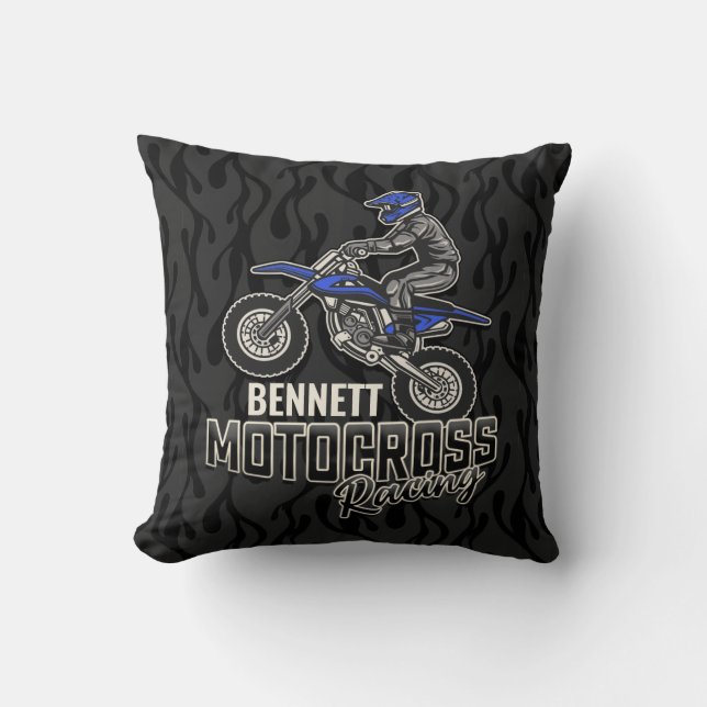 Individuelle Name Dirt Bike Rider Kissen (Vorderseite)