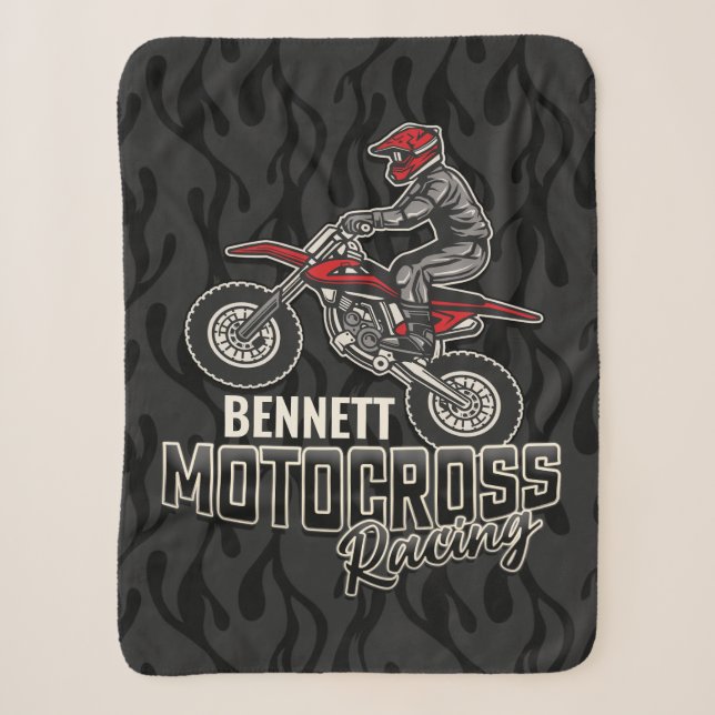 Individuelle Name Dirt Bike Rider Sherpadecke (Vorderseite)