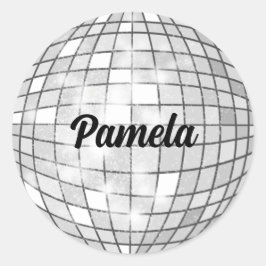 Individuelle Name Disco Ball Runder Aufkleber