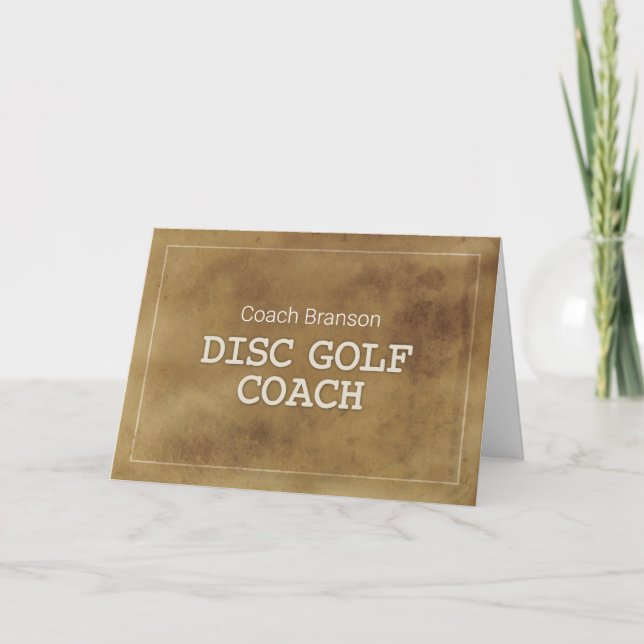 Individuelle Name Disk Golf Coach - Dankesdefiniti Karte (Vorderseite)