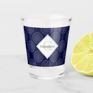 Individuelle Name Ditsy Winter Snow Angels Snowmen Schnapsglas