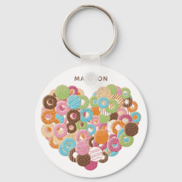 Individuelle Name Donut Lover Schlüsselketten Schlüsselanhänger