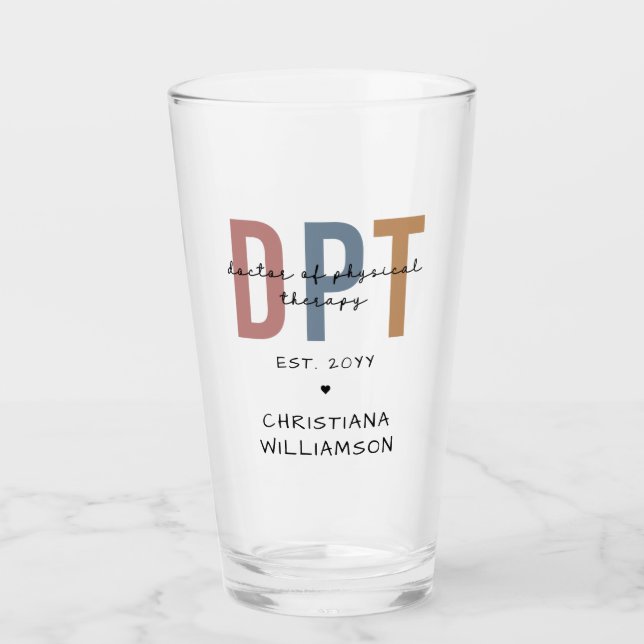 Individuelle Name DPT Arzt für Physikalische Thera Glas (Vorderseite)