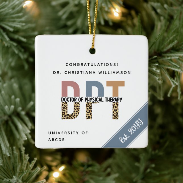 Individuelle Name DPT Arzt für Physikalische Thera Keramikornament (Baum)