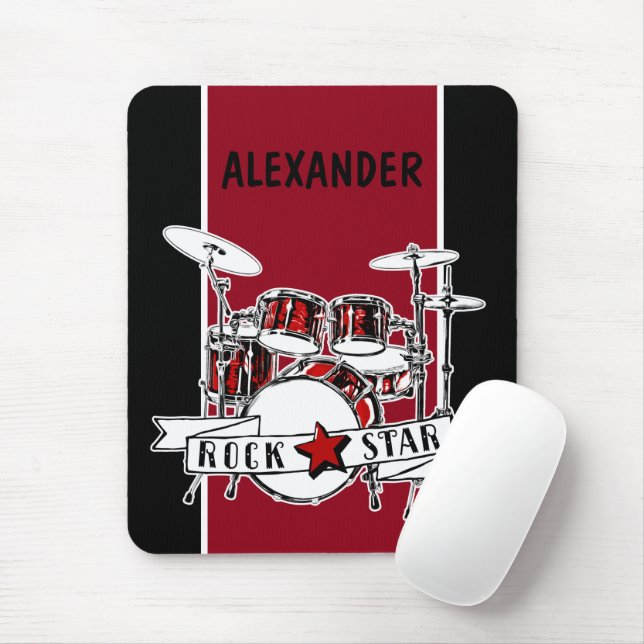 Individuelle Name Drummer Kid Rock Star Drum Musik Mousepad (Mit Mouse)