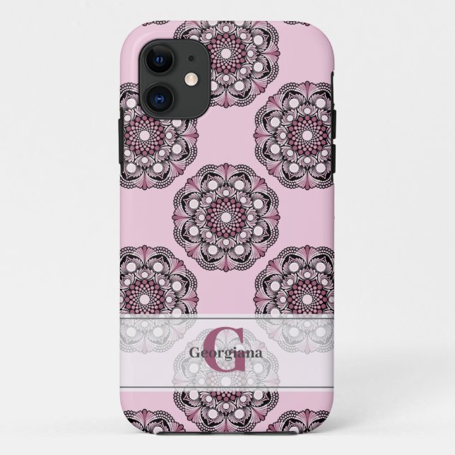 Individuelle Name Dusky Rose Cherry Blossom Dot Ma Case-Mate iPhone Hülle (Rückseite)