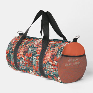 Individuelle Name Dutch Houses Pattern Duffle Bag