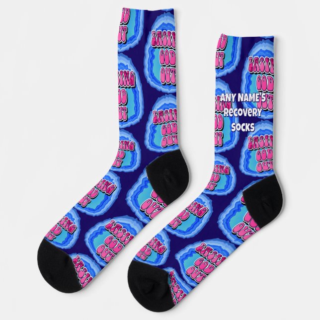 INDIVIDUELLE NAME Easing GOD-Out Geode 12 Step-OM  Socken (Linkes Detail)