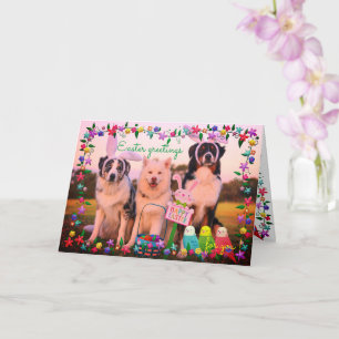 individuelle Name EASTER Grüße Niedliche Hunde Äst Karte