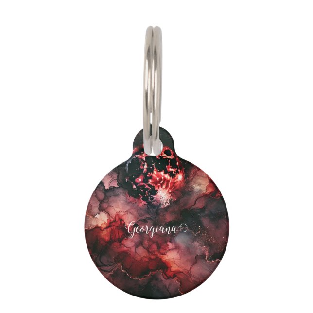 Individuelle Name Eerie Bloomonden Halloween Alkoh Haustiermarke (Vorderseite)