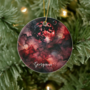 Individuelle Name Eerie Bloomonden Halloween Alkoh Keramik Ornament