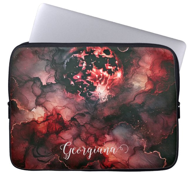 Individuelle Name Eerie Bloomonden Halloween Alkoh Laptopschutzhülle (Vorderseite)