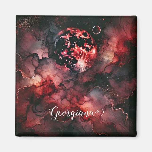 Individuelle Name Eerie Bloomonden Halloween Alkoh Magnet (Vorne)