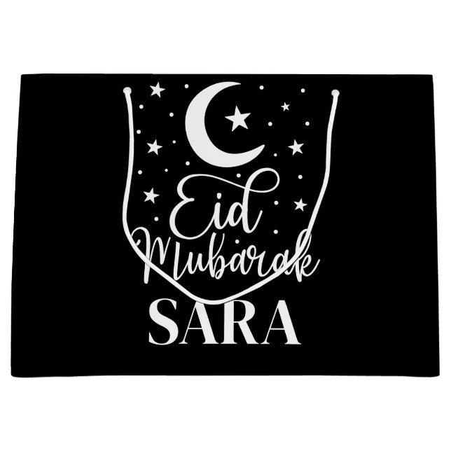 Individuelle Name Eid Mubarak Modernes Mittelalter Große Geschenktüte (Vorderseite)