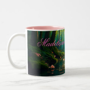 Individuelle Name Eine magische Fee in einem Teich Zweifarbige Tasse