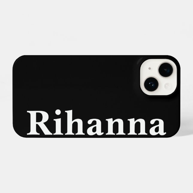 Individuelle Name Einfach Minimal Schlicht Schwarz iPhone 14 Hülle (Rückseite (Horizontal))
