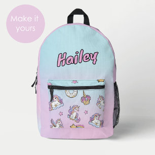Individuelle Name Einhorn zurück zur Schule Bedruckter Rucksack