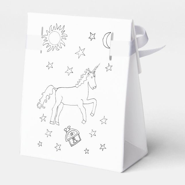 Individuelle Name Einhornsterne Farbe in Geschenkschachtel (Rückseite)