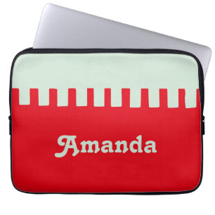 Individuelle Name Einzigartiges rotes Muster Laptopschutzhülle