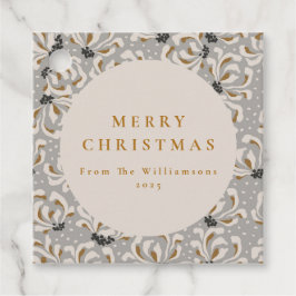 Individuelle Name Elegant Gold Grau Weihnachten Geschenkanhänger