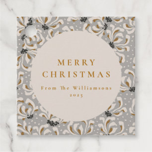 Individuelle Name Elegant Gold Grau Weihnachten Geschenkanhänger