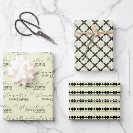 Individuelle Name Elegant Graduate Geschenkpapier Set