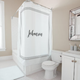Individuelle Name Elegant Schwarz & Weiß Duschvorhang