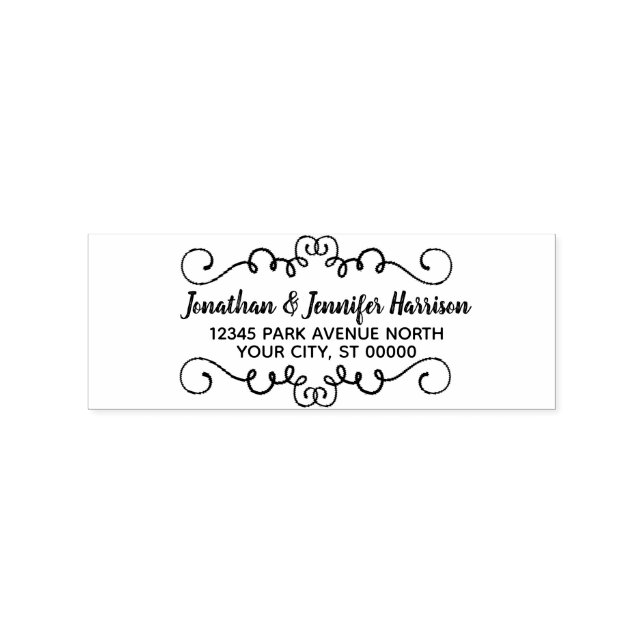 Individuelle Name Elegante Script-Rücksendeadresse Gummistempel (Prägung)