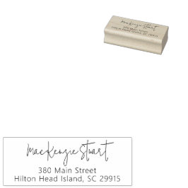 Individuelle Name Elegante Script-Rücksendeadresse Gummistempel