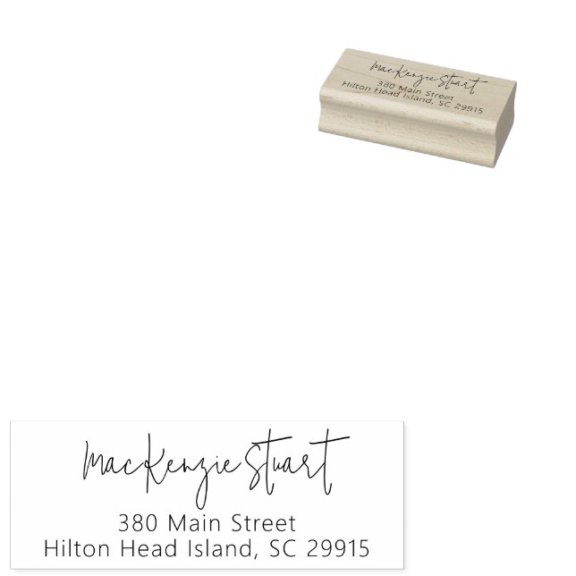 Individuelle Name Elegante Script-Rücksendeadresse Gummistempel (Stempel)