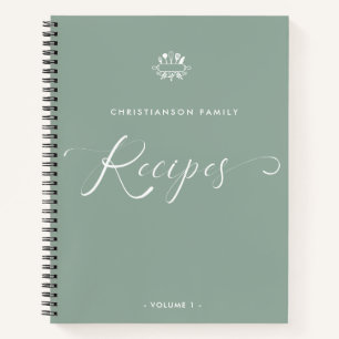 Individuelle Name Elegantes Skriptrezept Notizbuch