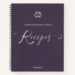 Individuelle Name Elegantes Skriptrezept Notizbuch