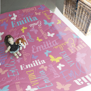 Individuelle Name Emilia rosa Fleecedecke