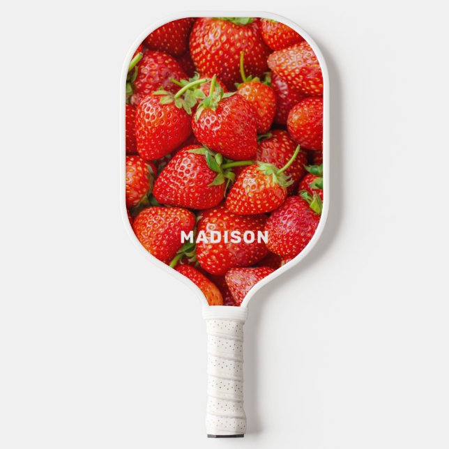 Individuelle Name Erdbeeren Pickleball Schläger (Vorderseite)