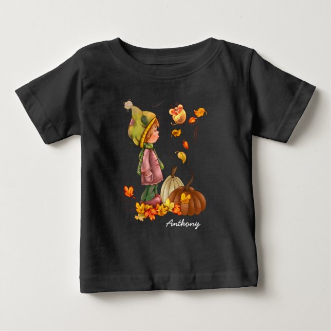 Individuelle Name Erntedank Geschenk Baby Baby T-shirt (Vorderseite)