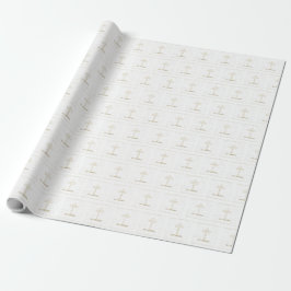 Individuelle Name Erste heilige Kommunion Gold Loo Geschenkpapier