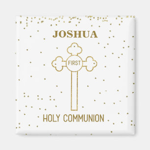 Individuelle Name Erste heilige Kommunion Gold Loo Magnet