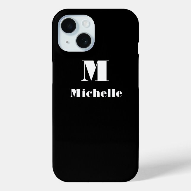 Individuelle Name Erstfarbiges Schwarz Case-Mate iPhone Hülle (Rückseite)