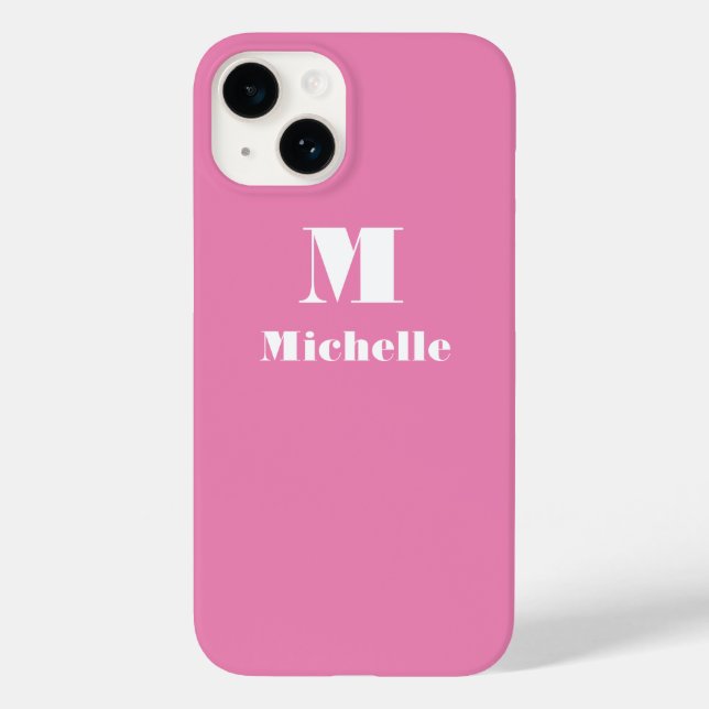 Individuelle Name Erstfarbrosa Case-Mate iPhone 14 Hülle (Rückseite)
