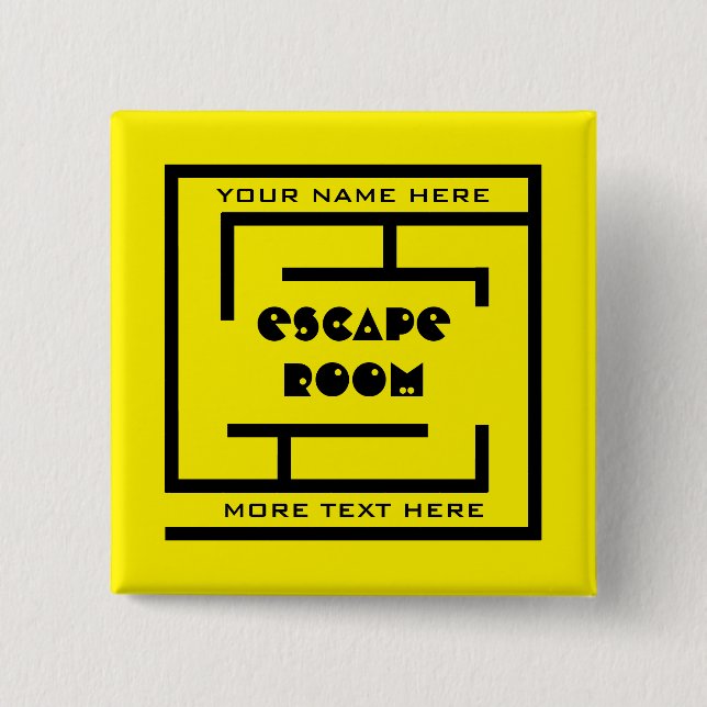 Individuelle Name Escape Room Button mit Labyrinth (Vorderseite)
