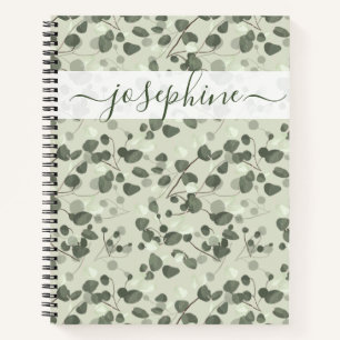 Individuelle Name Eukalyptus-Schrift Notizbuch