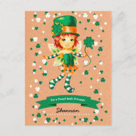 Individuelle Name Fairy Irish Girl St. Patrick's D Postkarte