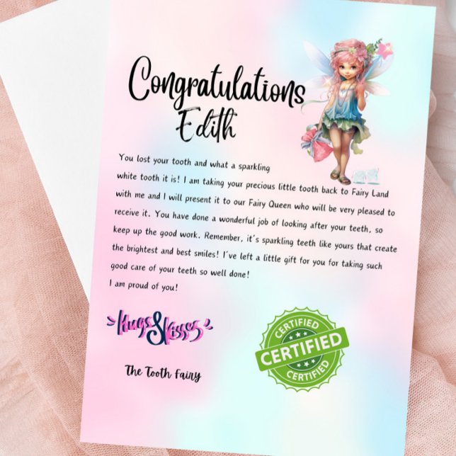 Individuelle Name Fairy Letter Keepake - Für Kinde Einladung (Personalized Tooth Fairy Letter For Kids)