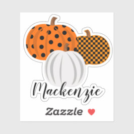 Individuelle Name Fall Pumpkins Aufkleber